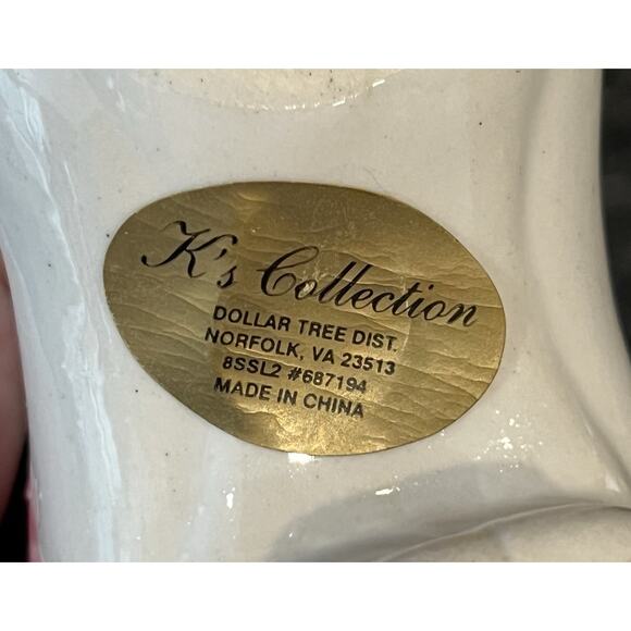 Vintage K’s Collection Porcelain Victorian Shoe Blue & Pink Florals & Gold Trim - Picture 7 of 7